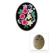 엔조이스티치/ 프랑스자수패키지-심플라인 타원 브로치/ 자수수업 공방 패키지JS7001/ 초보자용자수패키지