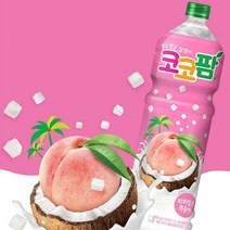 복숭아 코코팜 1.5L 6개 큰 페트병 코코넛 젤리 주스 피치핑크 알갱이 음료수 대량 구매