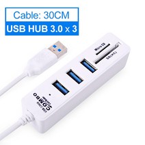 노트북 멀티포트 C타입 USB 허브 3 / 6 포트 3.0 고속 멀티 분배기 2 1 2.0 Hab 다중 usb3.0 SD/TF 카드 리더기, CHINA
