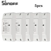 Sonoff베이직 R2 와이파이 DIY 스마트 스위치 모듈 EWeLink 앱을 통한 원격 제어 홈 오토메이션 알렉사 구글 홈으로 작동, 5PCS