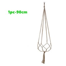매달려 Macrame 로프 분재 바구니 라이너 포도 나무 공장 스윙 캔틸레버 벽 재배자 옷걸이 Boho 스타일 꽃, 01 90cm