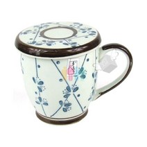 뚜껑 도자기 머그컵 머그잔 +스텐망포함 녹차 찻잔, 본상품선택