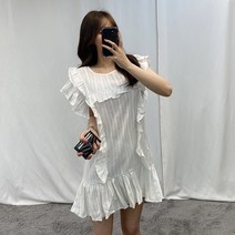 VANANA2 시원한 소재 러블리 퍼프 프릴 미니 원피스 2color