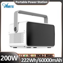 인산철파워뱅크 캠핑용배터리 올인원 파워뱅크 200w 발전소 110v 220v 60000mah 휴대용 태양열 발전기 배터리 전원 공급 장치 222wh 비상 야외 캠핑 전원 은행, 220v 230v