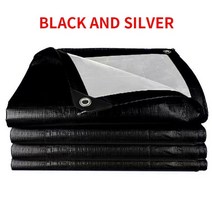 방수 tarpaulin cover tarpaulin awning tarpaulin 방수 캐노피 정원 식물 보트 tarpaulin 0.32 mm awning, 검은색과 은색, 2x2m