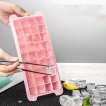 SSFF 실리콘 얼음틀 뚜껑이 있는 얼음틀 자체제작 얼음케이스, 핑크색