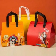 보냉백 부직포 보온 단열가방 일회용 100개단위, 형광 그린 대형 200개 단열 가방