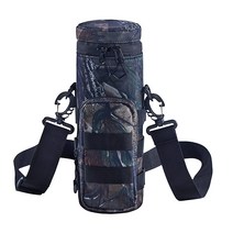 KRIYNAA Tactical Kettle 물병 가방 502.8ml(17온스) 하이드레이션 캐리어 유리 병 홀더 단열 방수 군용 등급 캐리어 단열 냉수 가방 누출 방지(M잎 카모플, M-Leaf camouflage