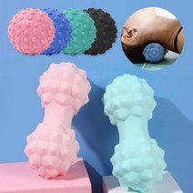 도매창고 돌기 땅콩 마사지볼 지압 안마볼 라크로스볼 싱글 스트레칭 돌기볼 필라테스볼, 블루, 더블