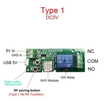 자동불끄기 IOT전등 스마트스위치 EWeLink 와이파이 스위치 DC 5V 12v 24v 32v 인칭 자동 잠금 무선 릴레이 모듈 스마트 홈 오토메이션 도어 액세스 RF 433Mh, 01 Type 1DC 5V