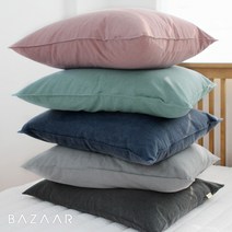 [바자르] 라이크 솔리드 쿠션겸방석커버(30x50)1장+쿠션솜, 색상:네이비