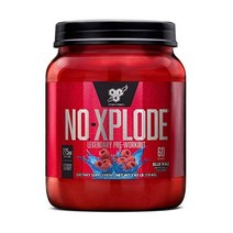 BSN N.O.-XPLODE Pre Workout Powder Energy Supplement for Men and Women with Creatine and Beta-Alanin, Blue Raz, 60 Servings (Pack of 1)