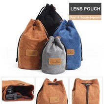 레트로 벨벳 양털 Drawstring SLR 카메라 가방 렌즈 파우치 삼성 NX NX1 NX5 NX20 NX30 NX100 NX200 NX210 NX300 NX300M NX500, [04] Camera Bag Grey L