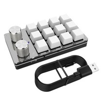 단축키 키보드 한손 매크로 프로그래밍 키보드 usb 사용자 정의 볼륨 버튼 노브 게임 포토샵 핫스왑 키패드 기계식 빨간색 스위치 bt 9 키, 흰색 12키, 무선 전화