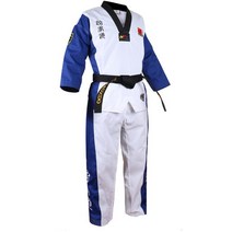 블랙 레드 성인 키즈 태권도 TKD 유니폼 트레이닝 정장 자수 Poomsae 도복 승인, [03] Style1 Blue