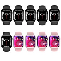 5pc T500 Smartwatch 블루투스 스포츠 Fintess 트래커 심박수 시계 여성 남성 스마트 워치 PK IWO 14 Pro Max Series 7, [20] 6pc black 4pc pink
