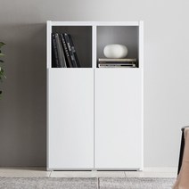 아씨방가구 심플 36T 800 3단 도어형 책장, 화이트그레이