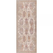 RUG BRANCH Amalfi Modern Abstract 일출 베이지 블루 실내 러너 러그 입구 복도 욕실 및 주방용 61 x 457cm(2 15피트) (71.6 457.6cm, Brown Beige