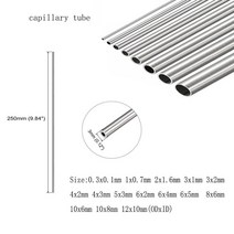 스테인레스 스틸 튜브 길이 250mm 304 스테인레스 스틸 모세관10x 8mm8x 6mm4x 3mm6x 4mm3x 2mm12x10mm 스, 14 10x8mm 1pcs