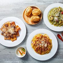 파스타 1+1 커플세트 수제피클 식전빵 택배맛집, 바질페스토생모짜렐라파스타, 엔초비파스타