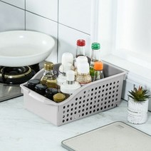 정리의달인 와이드 수납 바구니(그레이) 소품바스켓 플라스틱 다, 단품, 단품