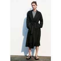 zara 자라 ZARA Flowing 트렌치코트 - 블랙 100097