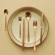 디너 양식기 로즈 골드 블랙 센스있는 선물 돈까스 스테이크 커틀러리 스푼 포크 카페, 블랙 젓가락