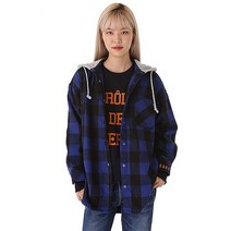 TBJ 여성 후드 셔켓형 체크 셔츠(T184SH710P)