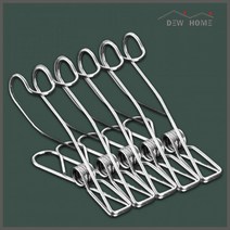 듀홈 다용도 스텐 고리집게 마스크걸이 고무장갑 집게형 후크 와이어 집게 감성캠핑용품 3개입, 스텐리스 집게걸이 후크 3개입 1세트