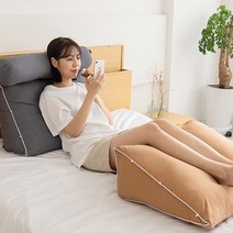 V 바나나빌딩 포근해 삼각 등받이 쿠션 중형 미니필로우 편안한휴식 임산부 노인 허리보호, 네이비