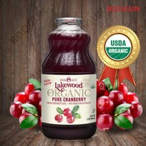 위드데이 미국 레이크우드 유기농 크랜베리주스946ml착즙 유기농인증 주스, 946ml