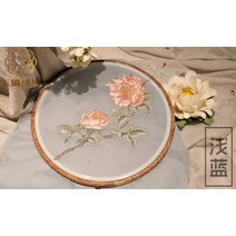 꽃자수 동양 한복 자수 도안 집들이 선물 DIY 만들기 패키지 취미 공예 펀치 초보 입문, 연청1매=1매