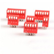 토글 스위치 50PCS/1LOT 빨간색 2.54MM 사이드 슬립 딥 코드 디지털 슬라이드 토글 스위치 2P 3 4 5 6 8 핀, 01 2P