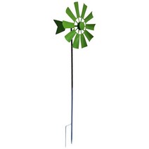 금속 정원 말뚝을 가진 28inch 바람 뒤뜰을 위한 바람개비 바람 조각 금속 풍차, 녹색, 철