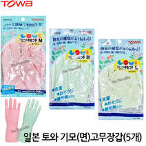 윤원상사 토와 기모 면 고무장갑 (5개) M L, 01.토와 기모장갑 5개 (755 M /핑크)