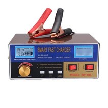 400W 스마트 자동 12V/24V 자동차 스토리지 배터리 충전기 LCD 5 단계 지능형 펄스 복구 리드 산 리튬 6-400AH, AU, 번들 1, 금