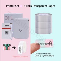 라벨기 라벨프린터 스터커 네임 프린터 Niimbot-D110 미니 포켓 감열식 라벨 메이커 기계 올인원 DIY 날짜, 25 Add 3 rolls paper