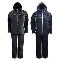 네오 바다 고어텍스 바람막이낚시복 우의 낚시복 세트 레인슈트, 골드라인, L