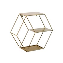 육각 스테어 벽걸이 선반, 골드