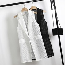 여름 여성 정장 베스트 루즈핏 민소매 카디건 조끼