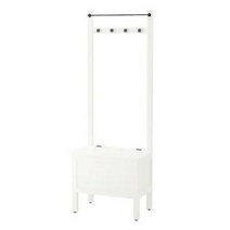 이케아 HEMNES 헴네스 수납벤치+수건걸이/후크4 화이트 903.966.57, 화이트_903.966.57