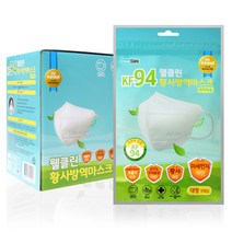 웰클린 황사 방역 마스크 대형 KF94, 50개입, 2개, 화이트