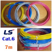 LS전선 UTP CAT6 블루RJ45 랜케이블 7m(제작상품), 그레이(크로스), 1개