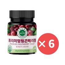 맛있는동행 링곤베리 퓨레 프리미엄 정 식약처인증 HACCP 6병, 60정, 6개