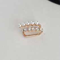 다왕 bZEE020 진주 다섯 큐빅 다섯 두줄 골드 이어커프