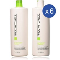폴미첼 슈퍼 스키니 스무딩 샴퓨 컨디셔너 1L 듀오 Paul Mitchell Super Skinny Smoothing Liter Duo, 6개
