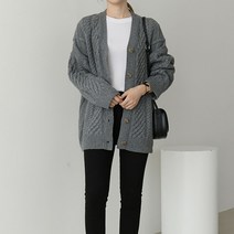 [에디트샵]램스울케이블니트가디건