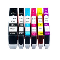 잉크 카트리지 캐논 PGI-280XXL PGI 280 XXL CLI 281 PIXMA TS9120 TS8120 TS8220 과 함께 사용, 한개옵션1, [01] canon 280 281 6pack