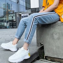 가바바 남성 청바지 옆라인 포인트 스키니 슬림 9부 데님바지 G34333