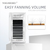 NAGARAKU-이지 패닝 오토 팬 속눈썹 익스텐션 패스트 블룸 플라워 메가 볼륨 프리 본드, 02 D_01 0.03 미리메터_03 10mm